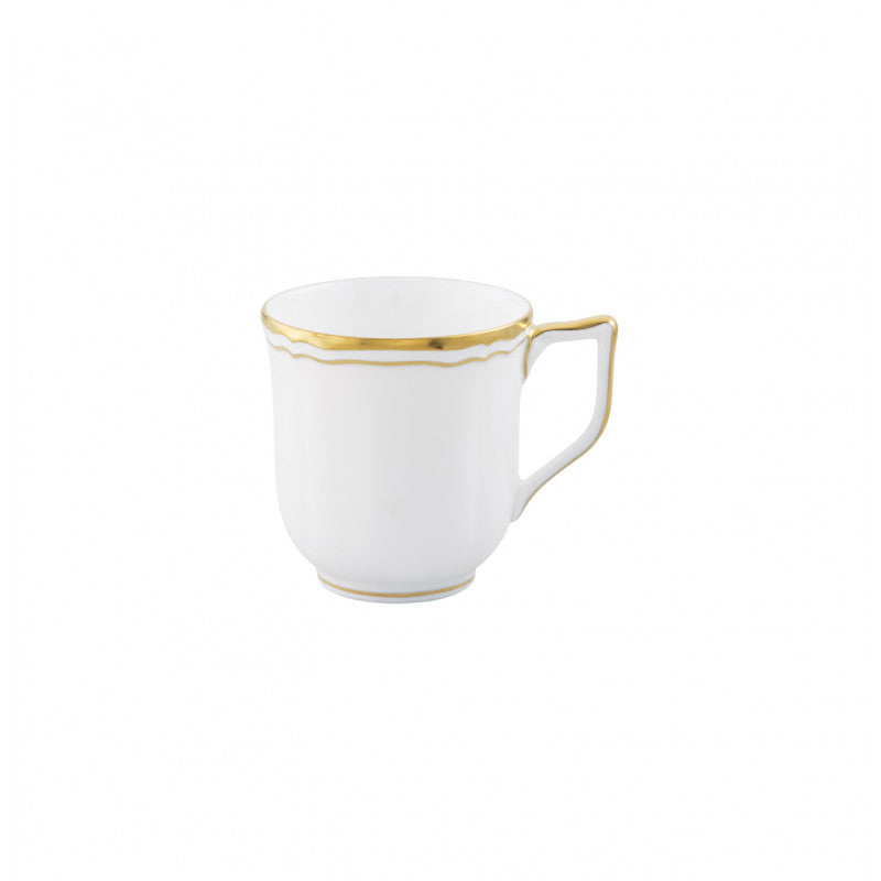 Coffee cup and saucer - White with gold rim | Polka Or