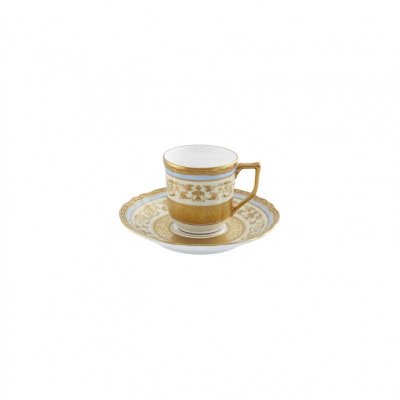 Coffee cup and saucer - Blue with gold rim | Shéhérazade