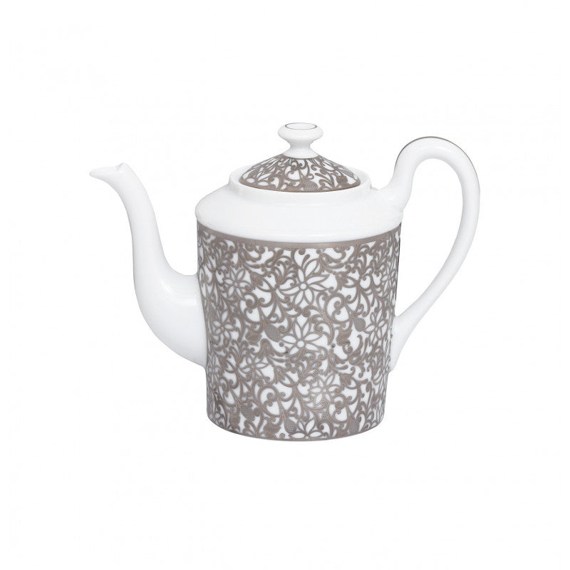 Coffee pot 7.7 cm white with platine rim | Salamanque Platine
