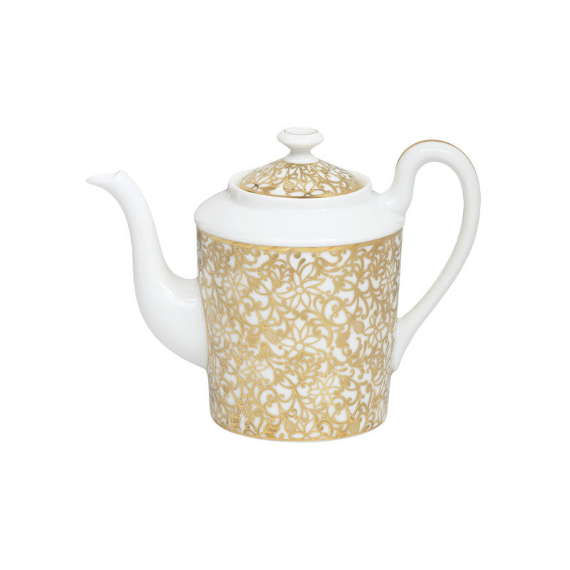 Coffee pot 7.7 cm white with gold rim | Salamanque Or