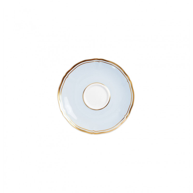 Coffee cup and saucer - Blue with gold rim | Mazurka