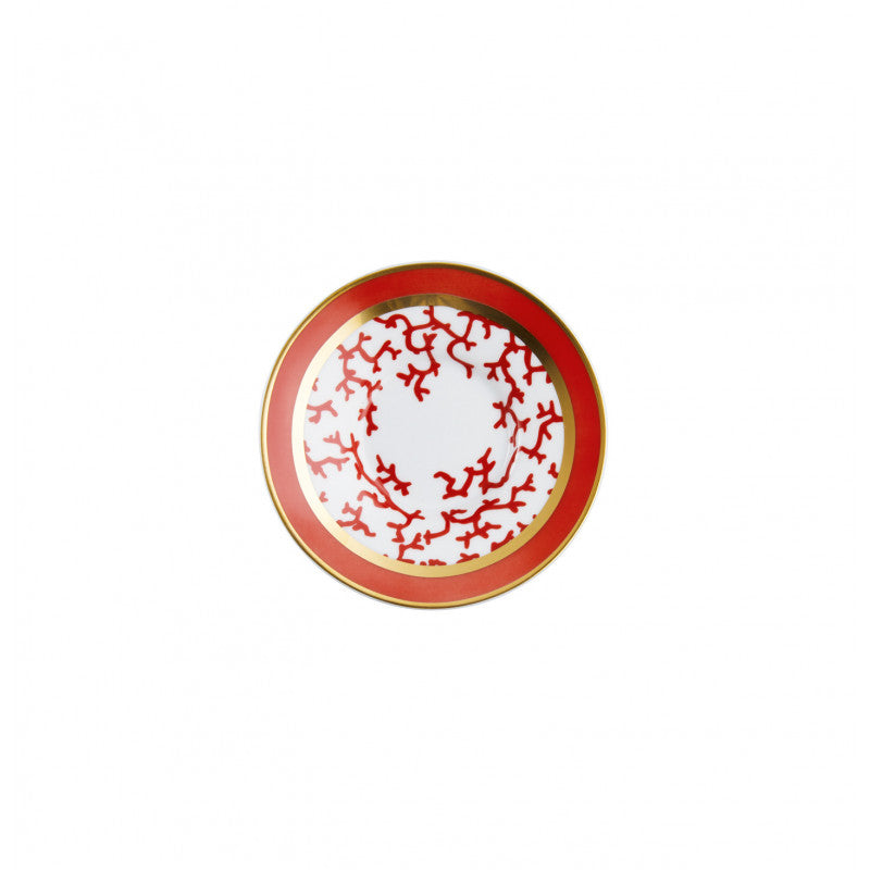 Coffee cup and saucer - Red with gold rim | Cristobal Rouge