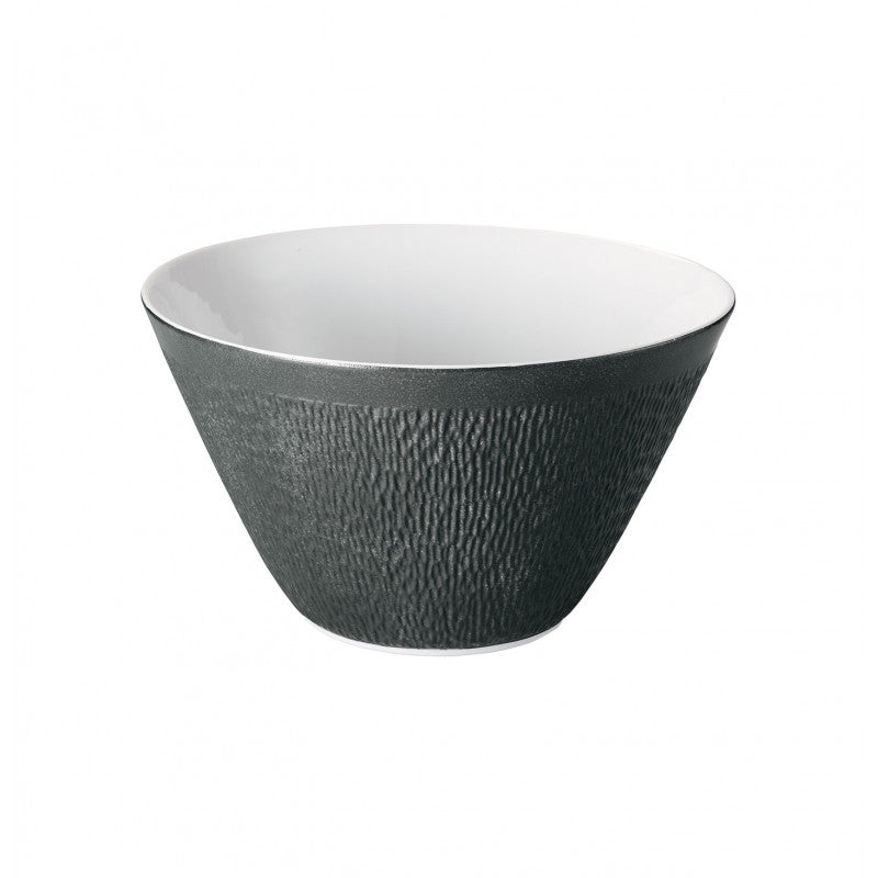 Conical salad bowl 28 cm black | Minéral Irisé