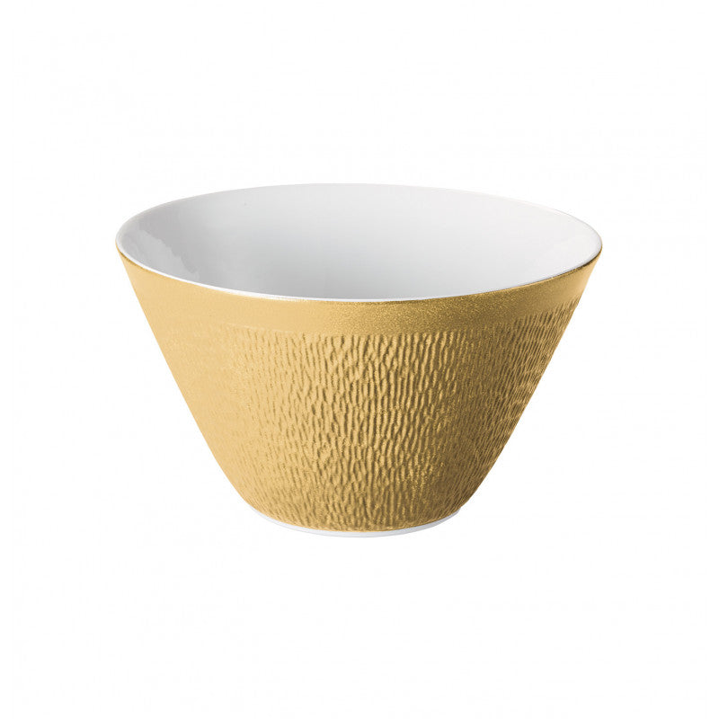 Conical salad bowl 28 cm gold with gold rim | Minéral Or