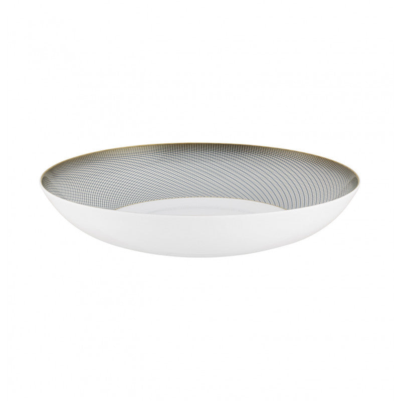 Rim plate deep 27 cm grey with gold rim I | Oskar