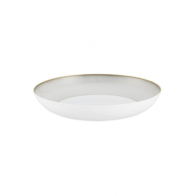 Rim plate deep 22 cm grey with gold rim | Oskar