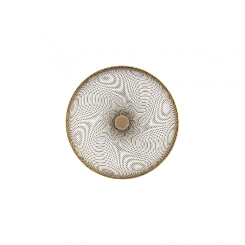 Coupe plate flat 16 cm brown with gold rim | Oskar