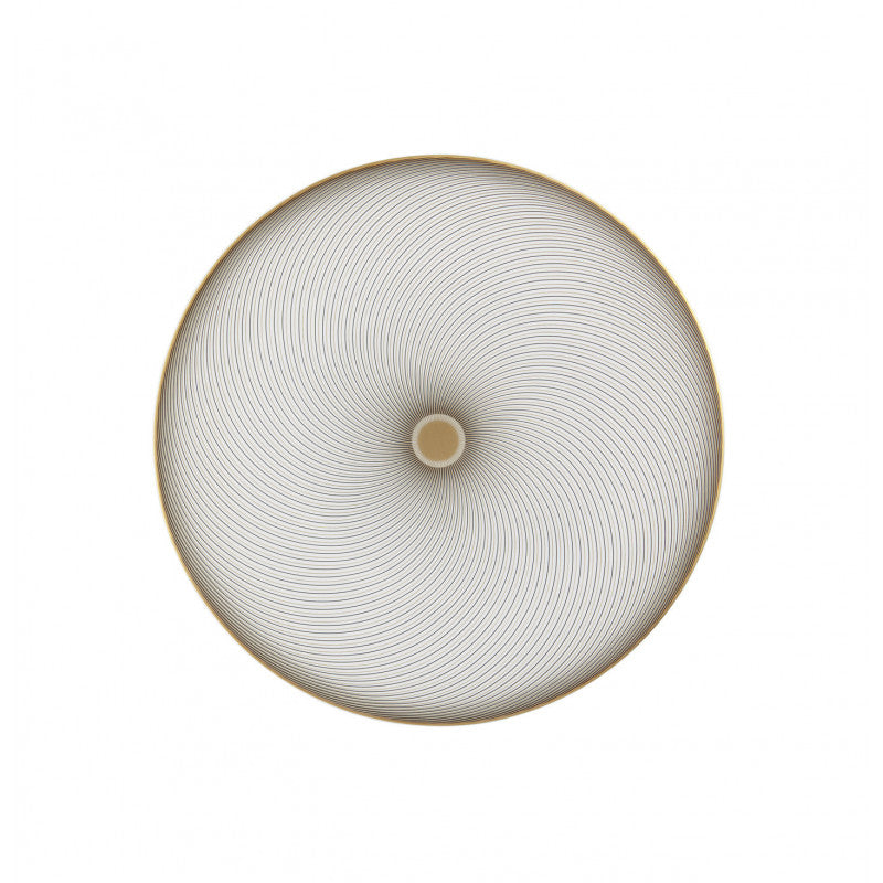 Coupe plate flat 22 cm brown with gold rim I | Oskar