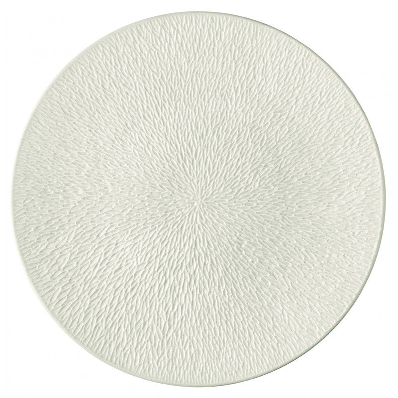 Coupe plate flat full engraving 16 cm ivory | Minéral Irisé