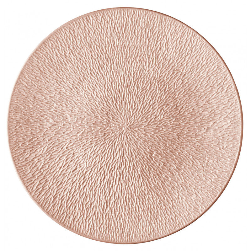 Coupe plate flat full engraving 16 cm rose gold | Minéral Irisé