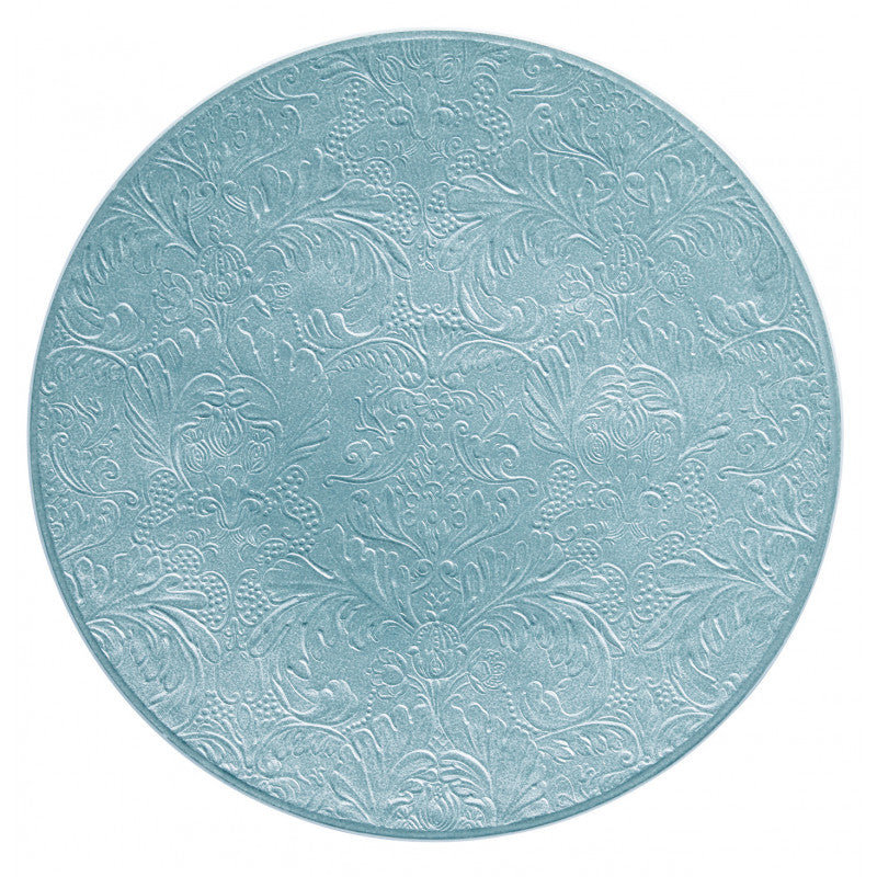 Coupe plate flat full engraving 32 cm blue | Italian Renaissance