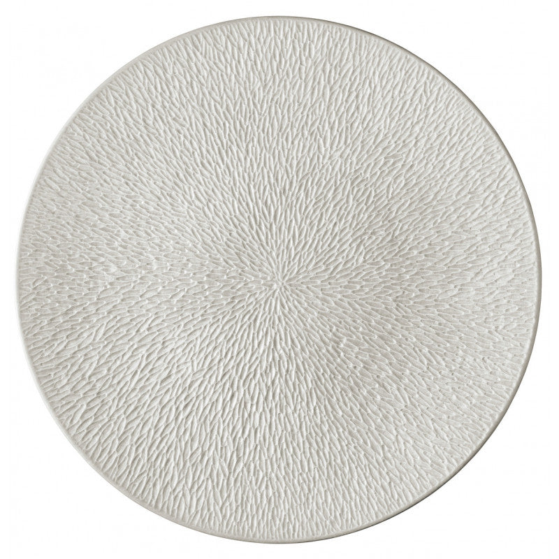 Coupe plate flat full engraving 32 cm grey III | Minéral Irisé