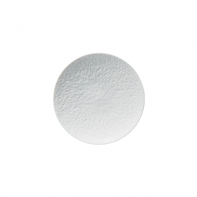 Coupe plate flat full engraving 16 cm white | Minéral