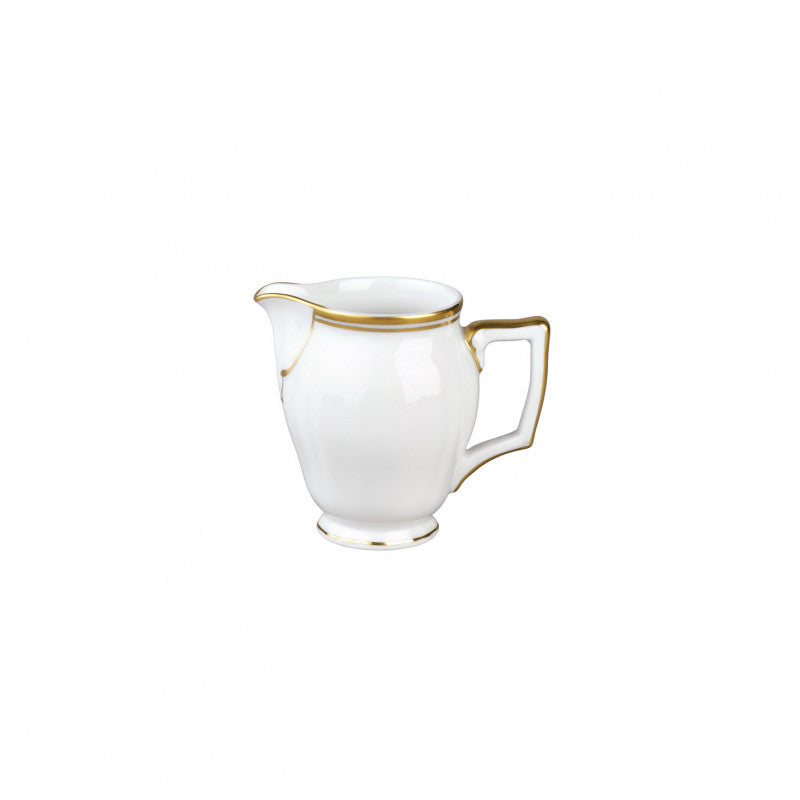 Creamer 6 cm white with gold rim | Polka Or