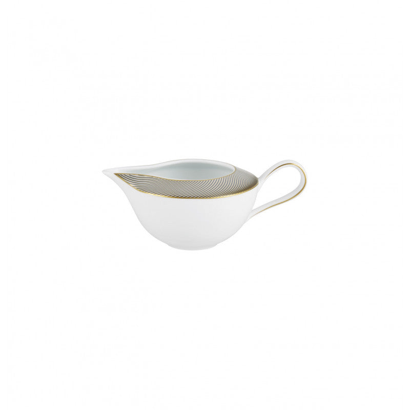 Creamer 9 cm grey with gold rim | Oskar
