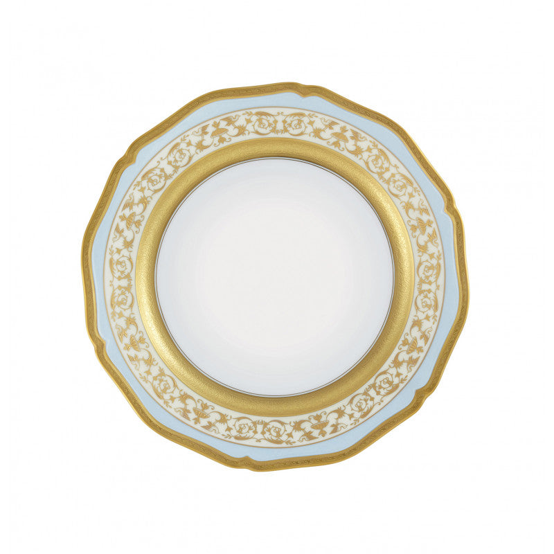 Deep chop plate 29.5 cm blue with gold rim | Shéhérazade