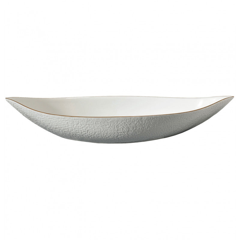 Deep dish 58 cm white with gold rim | Minéral Filet Or