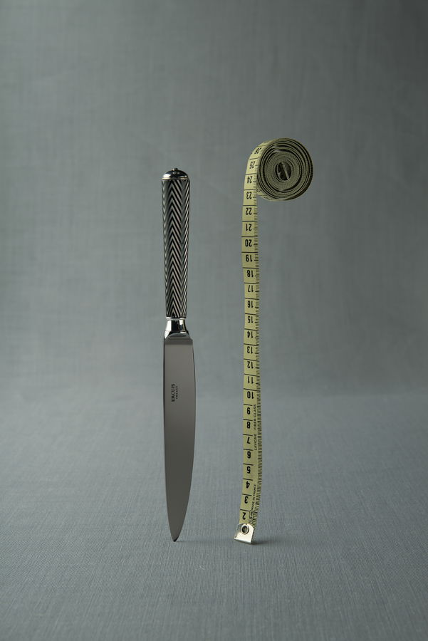 Dinner Spoon | Silver Plated / Enamel handle | White | Zigzag
