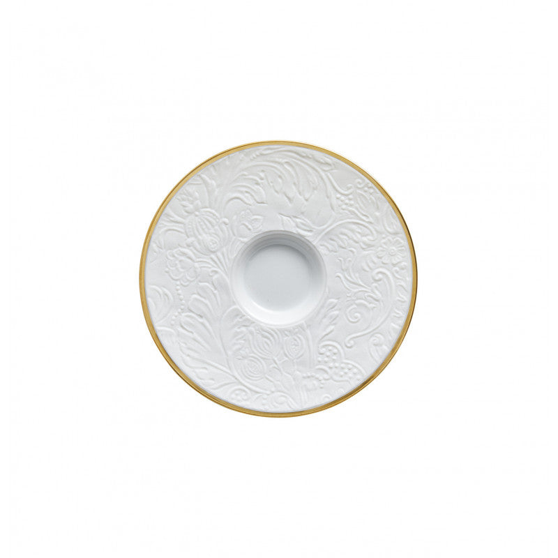 Coffee cup and saucer - White with gold rim | Italian Renaissance