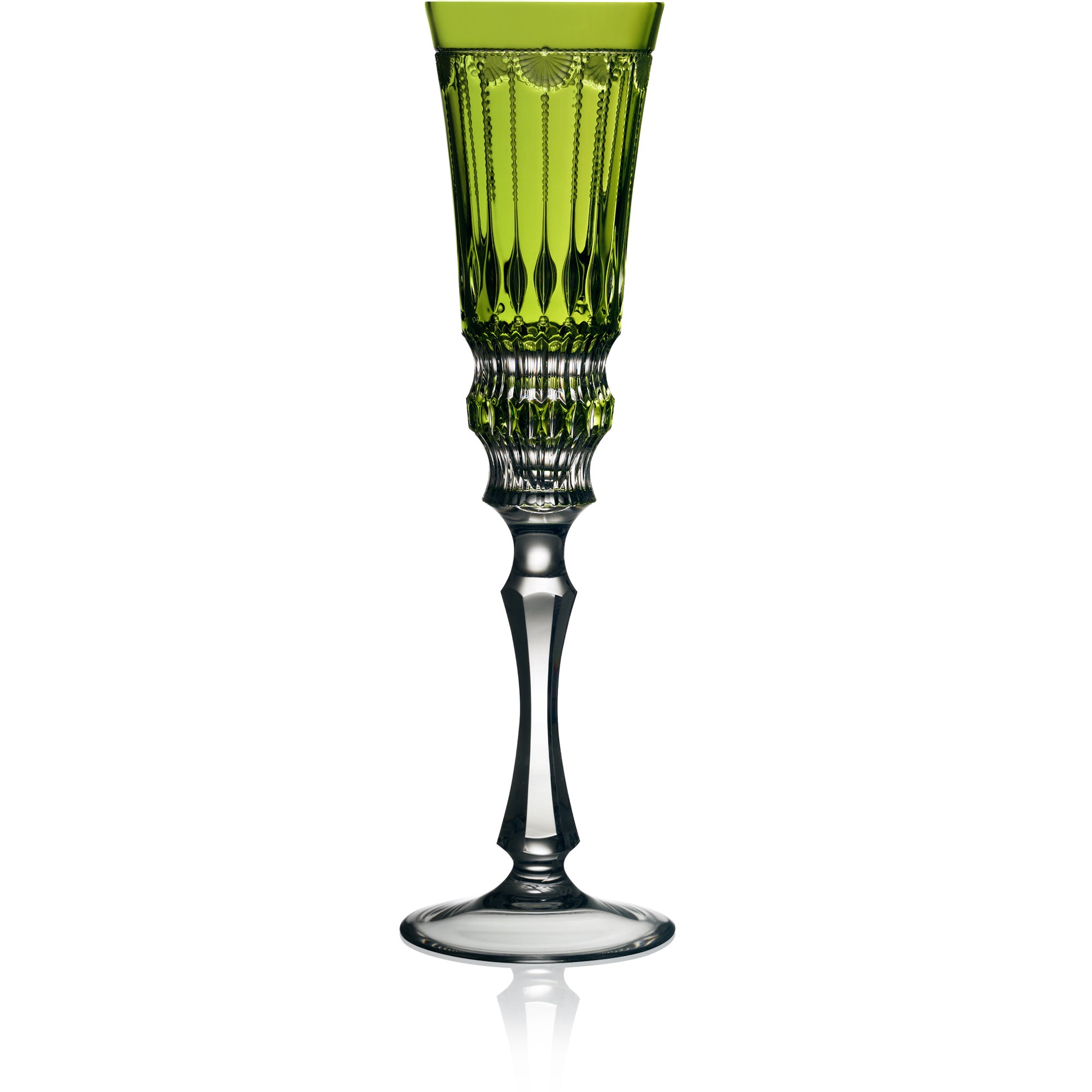 Yellow Green Flute Glass | Hock | Venice
