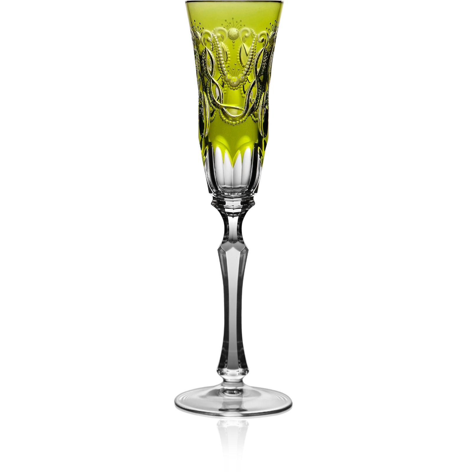 Yellow Green Flute Glass, grand | Saint Tropez