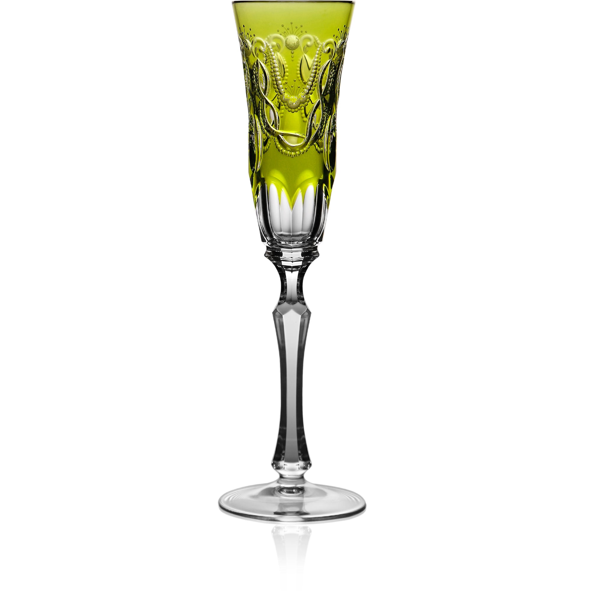 Yellow Green Flute Glass, grand | Saint Tropez