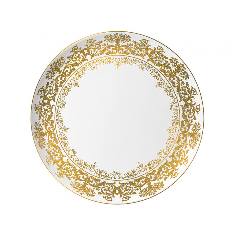 Flat cake serving plate 31 cm white with gold rim | Chelsea