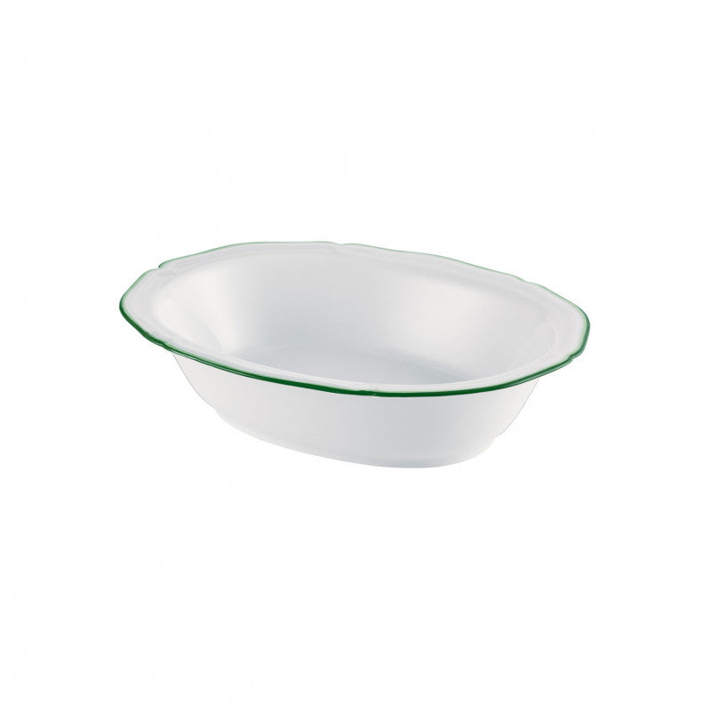 Open vegetable dish 25 cm green | Touraine Double Filet Vert