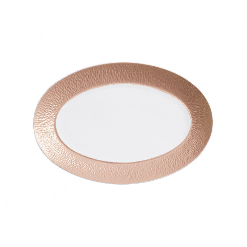Oval platter 30 cm rose gold | Minéral Irisé