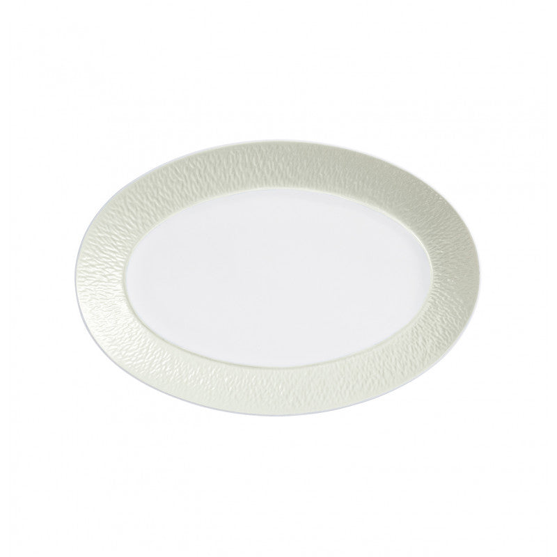 Oval platter 30 cm ivory | Minéral Irisé
