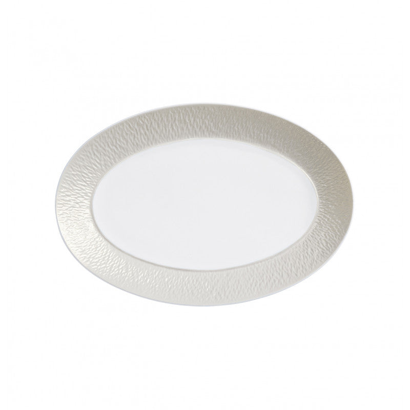 Oval platter 30 cm grey III | Minéral Irisé