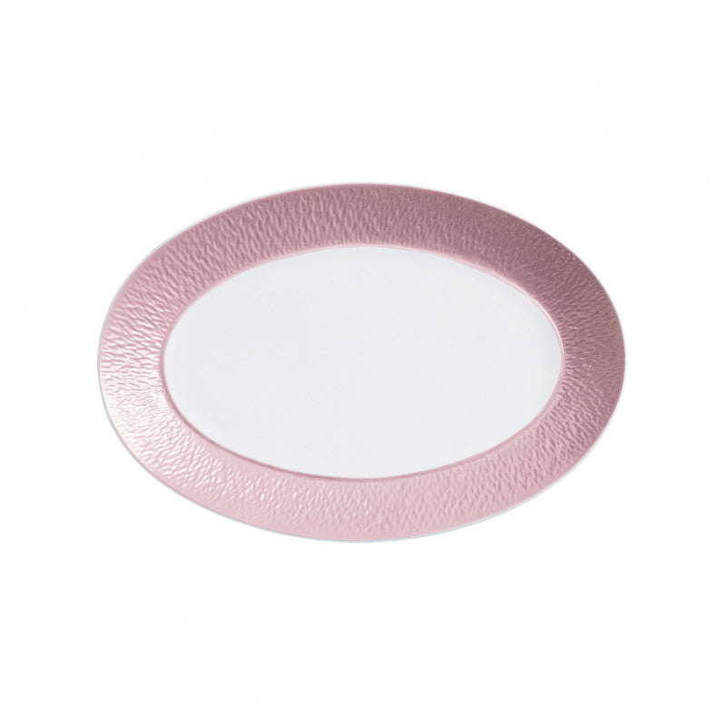 Oval platter 30 cm pink | Minéral Irisé