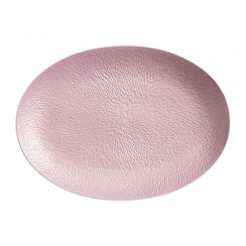 Oval platter 36 cm pink | Minéral Irisé