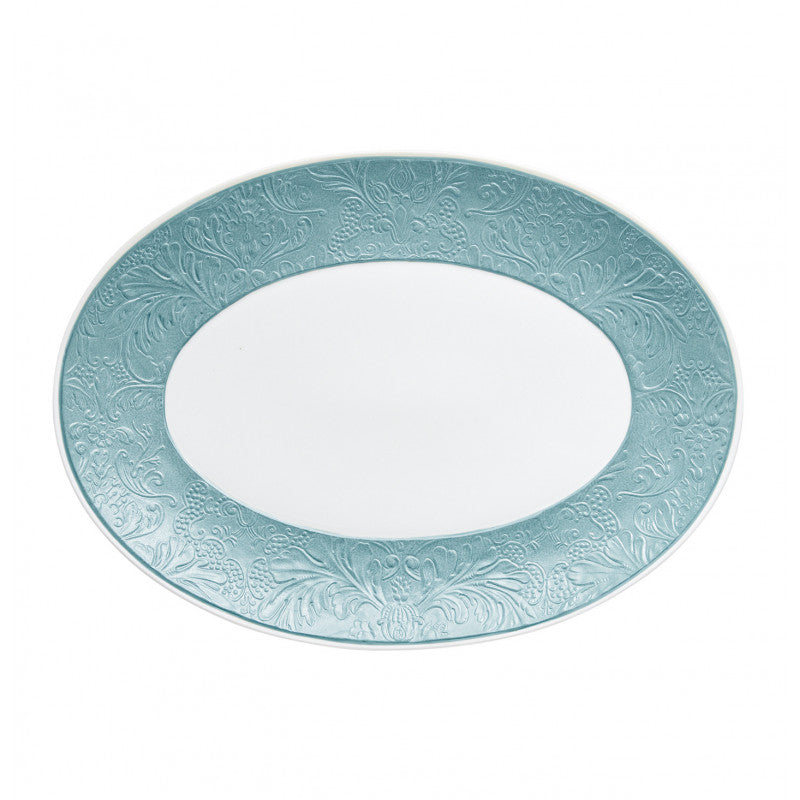 Oval platter 36 cm blue | Italian Renaissance