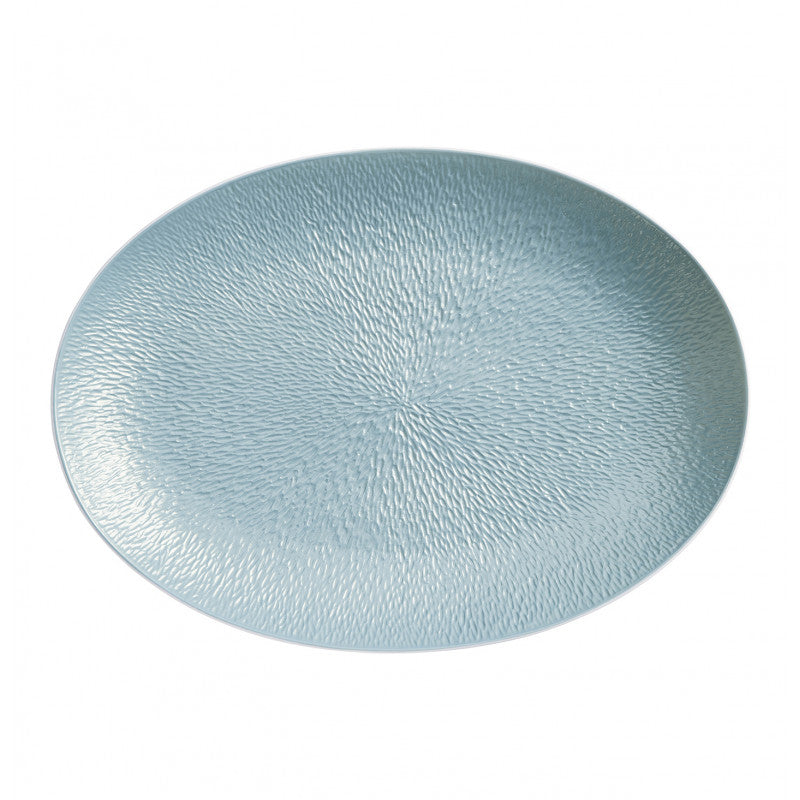 Oval platter 36 cm blue | Minéral Irisé
