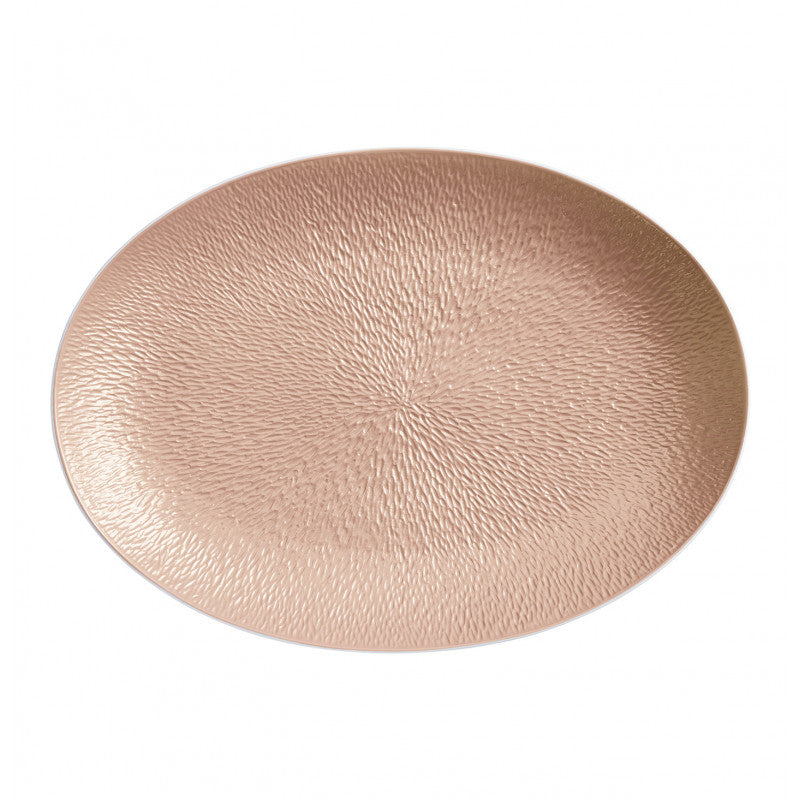 Oval platter 36 cm rose gold | Minéral Irisé