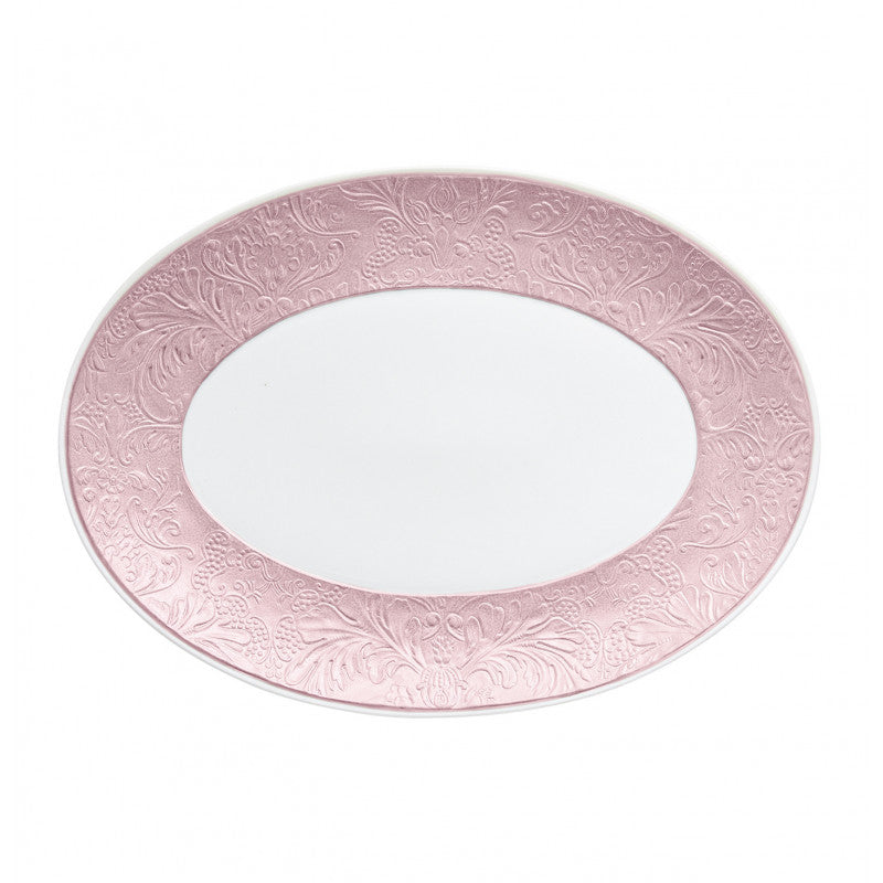 Oval platter 36 cm pink | Italian Renaissance