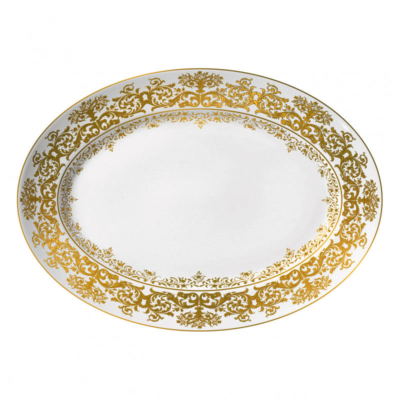 Oval platter 41 cm white with gold rim | Chelsea