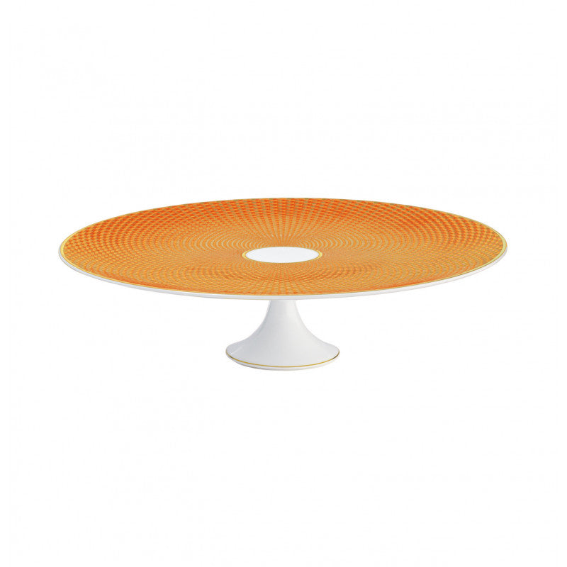 Petit four stand 27 cm orange with gold rim | Trésor