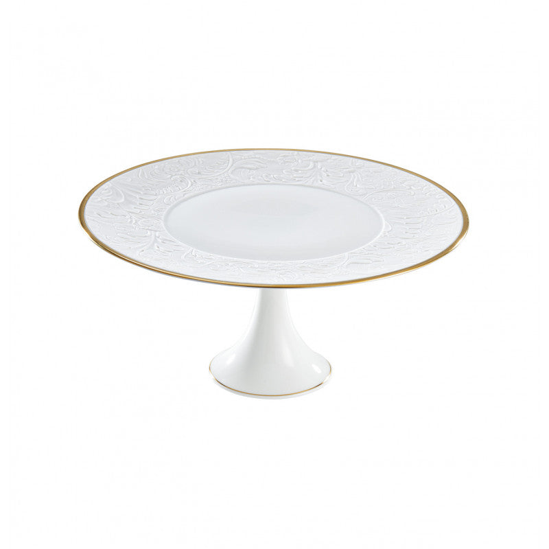 Petit four stand 24 cm white with gold rim | Italian Renaissance