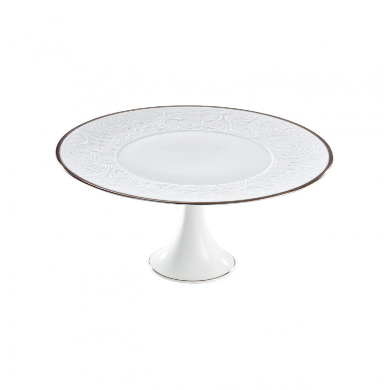 Petit four stand 24 cm white with platine rim | Italian Renaissance