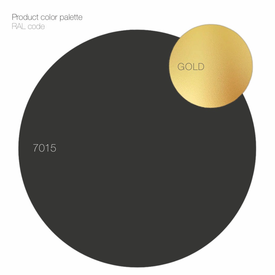 Tea cup extra and saucer - Black with gold rim | Mazurka