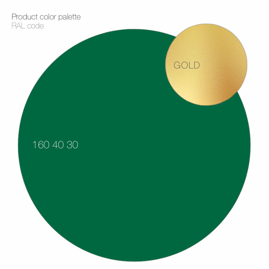 Coffee cup and saucer - Green with gold rim | Mazurka