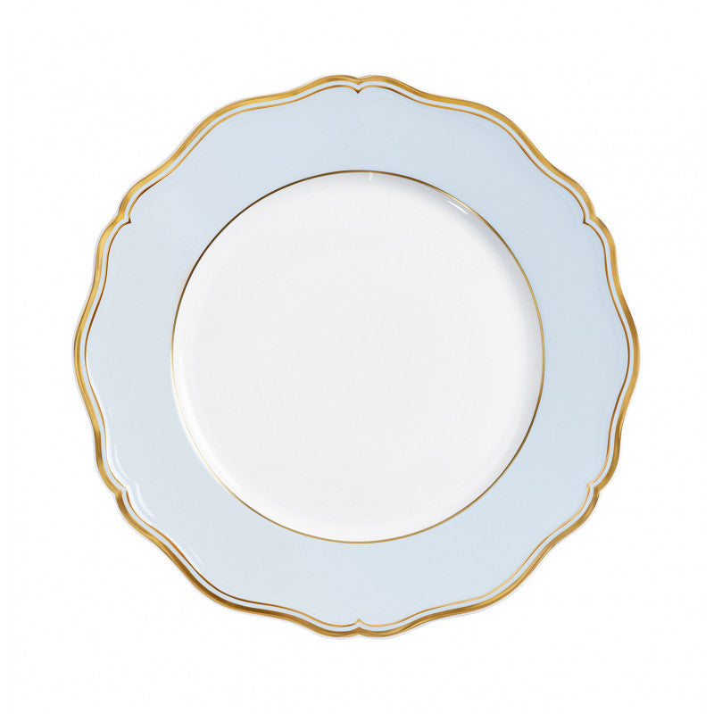 Rim plate flat 27 cm blue with gold rim | Mazurka