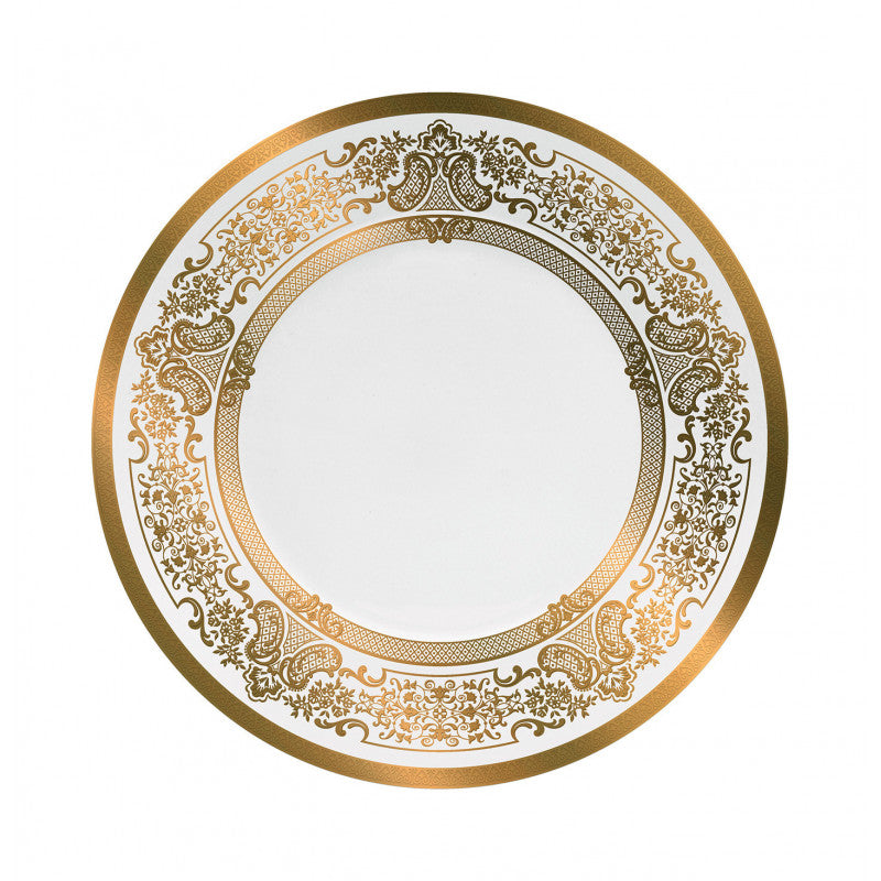Rim plate flat 19.5 cm white with gold rim | Marignan