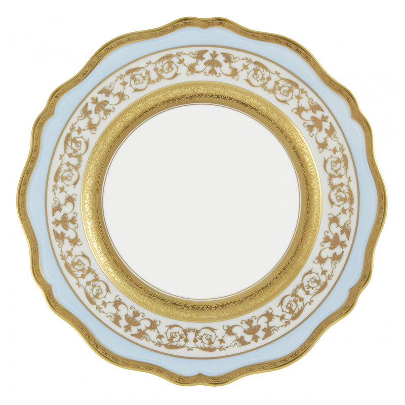 Rim plate flat 31 cm blue with gold rim | Shéhérazade
