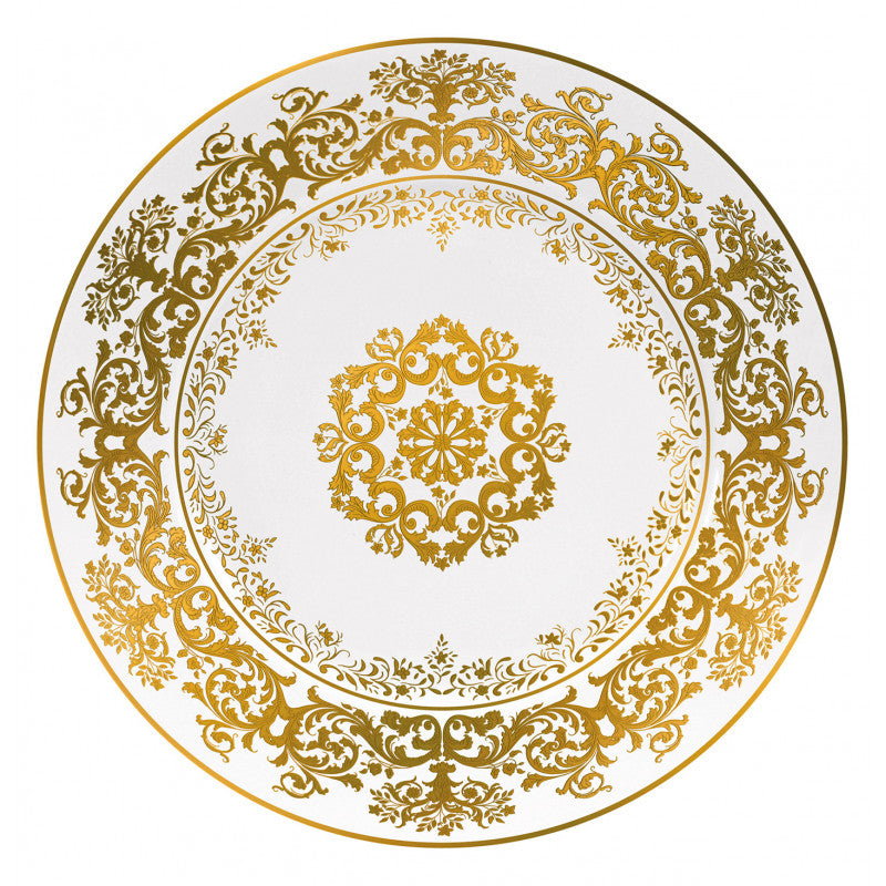 Rim plate flat 19.5 cm white with gold rim | Chelsea