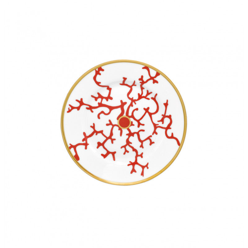 Rim plate flat 19.5 cm red with gold rim I | Cristobal Rouge