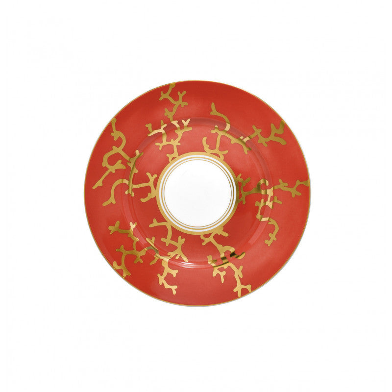 Rim plate flat 22 cm red with gold rim I | Cristobal Rouge