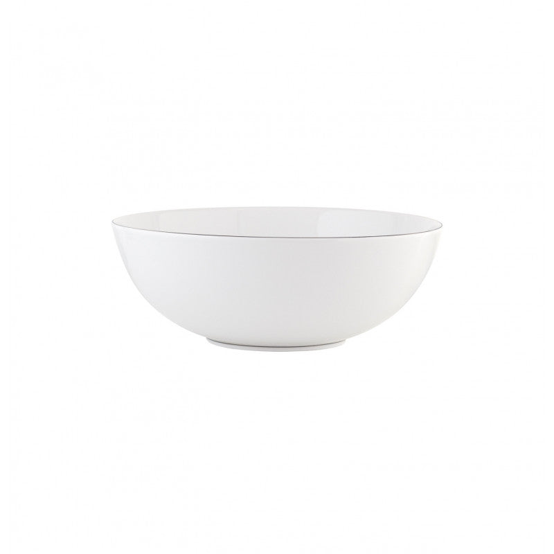 Salad bowl 26.3 cm white with platine rim | Monceau Platine